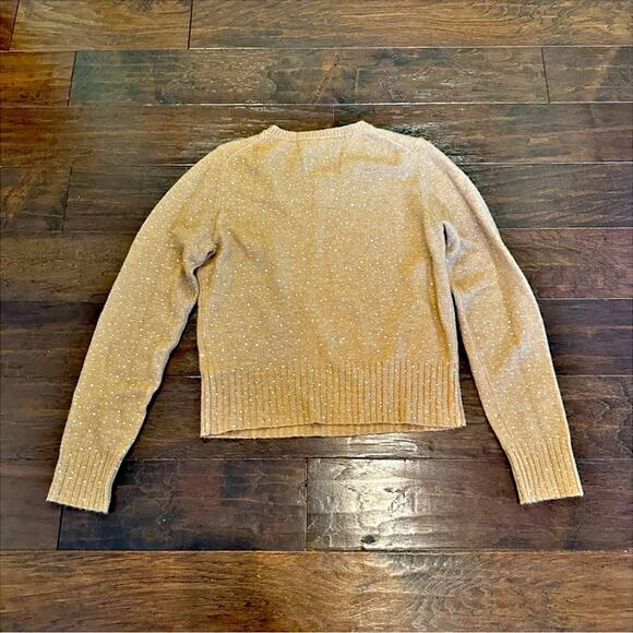 J Crew Gemstone Sweater Supersoft Yarn Tan Merino Wool $148 Medium AF013 - Picture 14 of 15
